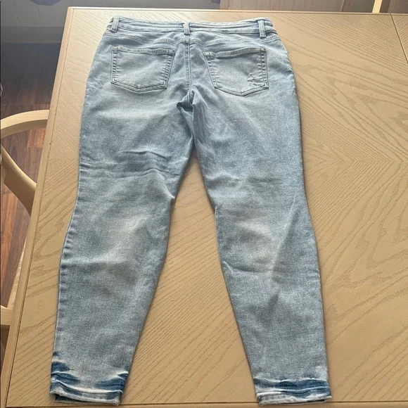 Edge Light Blue Ankle Jeans with Distressed Detail - Picture 8 of 10